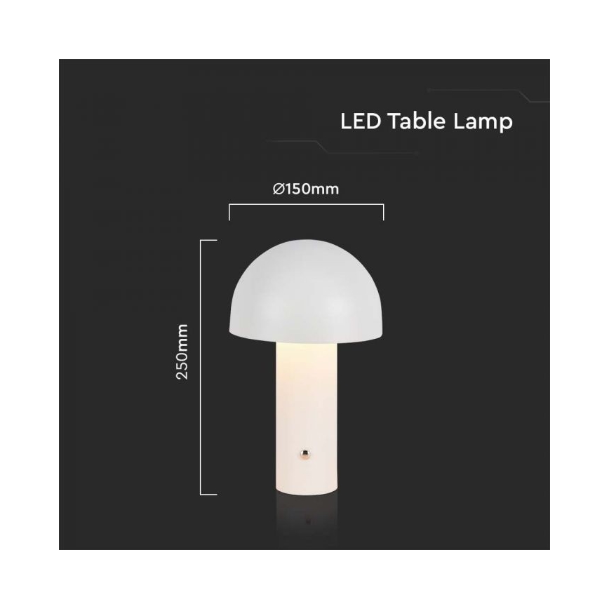 LED Lampada da tavolo touch ricaricabile e dimmerabile LED/1W/5V 3000-6000K 1800 mAh bianco