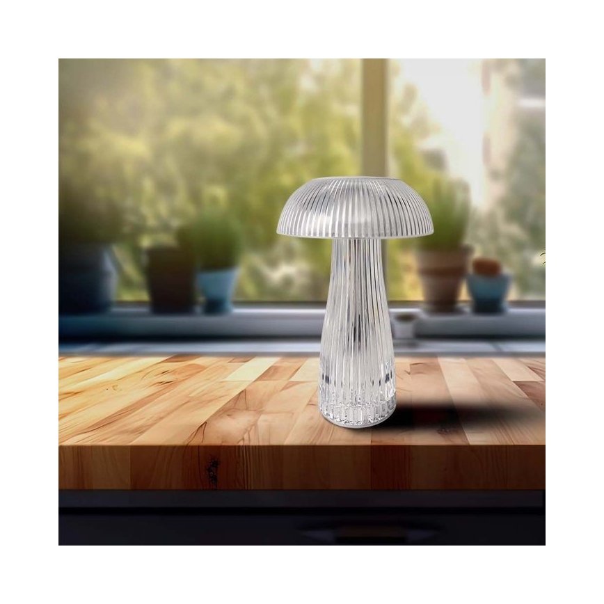 LED Lampada da tavolo touch ricaricabile e dimmerabile LED/1W/5V 3000-6000K 1800 mAh limpido