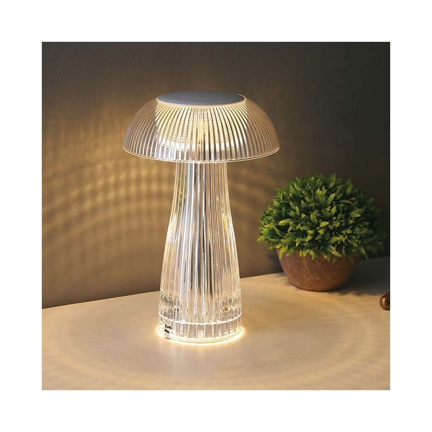 LED Lampada da tavolo touch ricaricabile e dimmerabile LED/1W/5V 3000-6000K 1800 mAh limpido