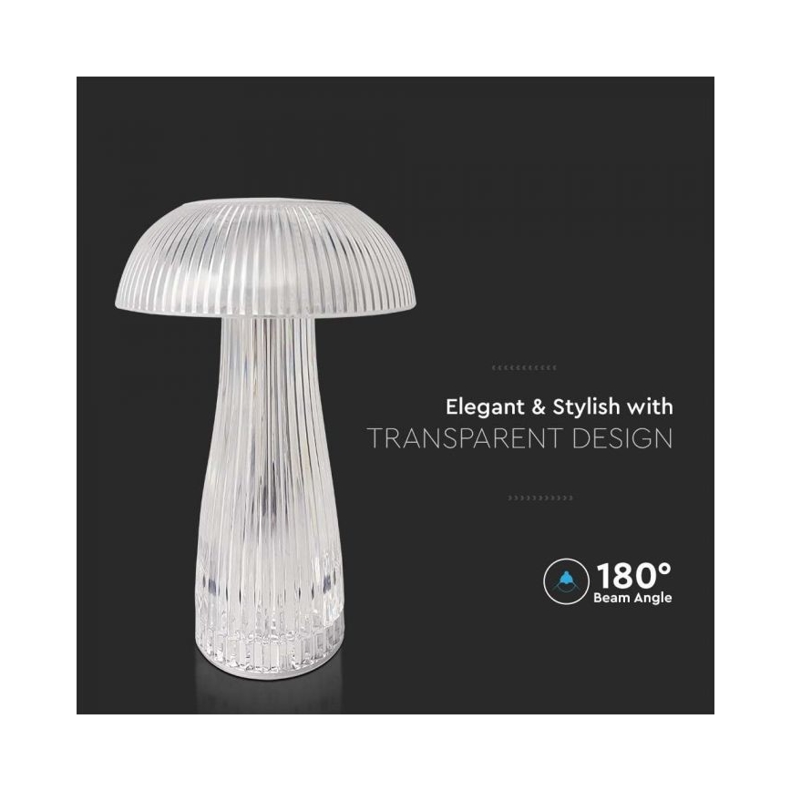 LED Lampada da tavolo touch ricaricabile e dimmerabile LED/1W/5V 3000-6000K 1800 mAh limpido