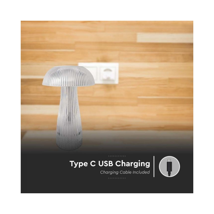LED Lampada da tavolo touch ricaricabile e dimmerabile LED/1W/5V 3000-6000K 1800 mAh limpido