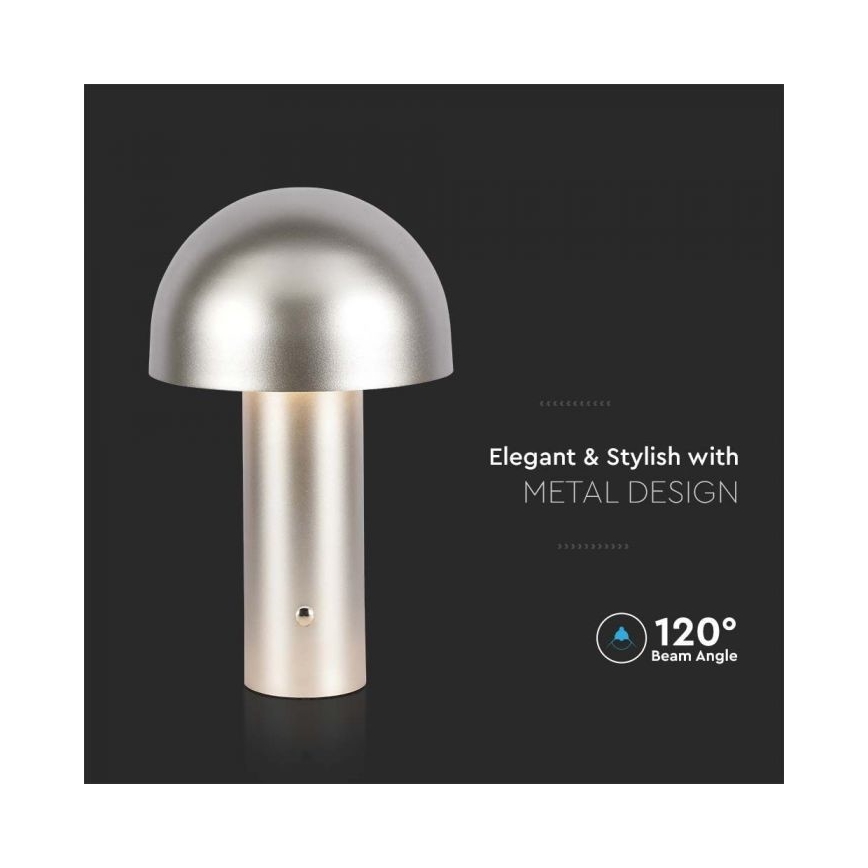 LED Lampada da tavolo touch ricaricabile e dimmerabile LED/1W/5V 3000-6000K 1800 mAh oro