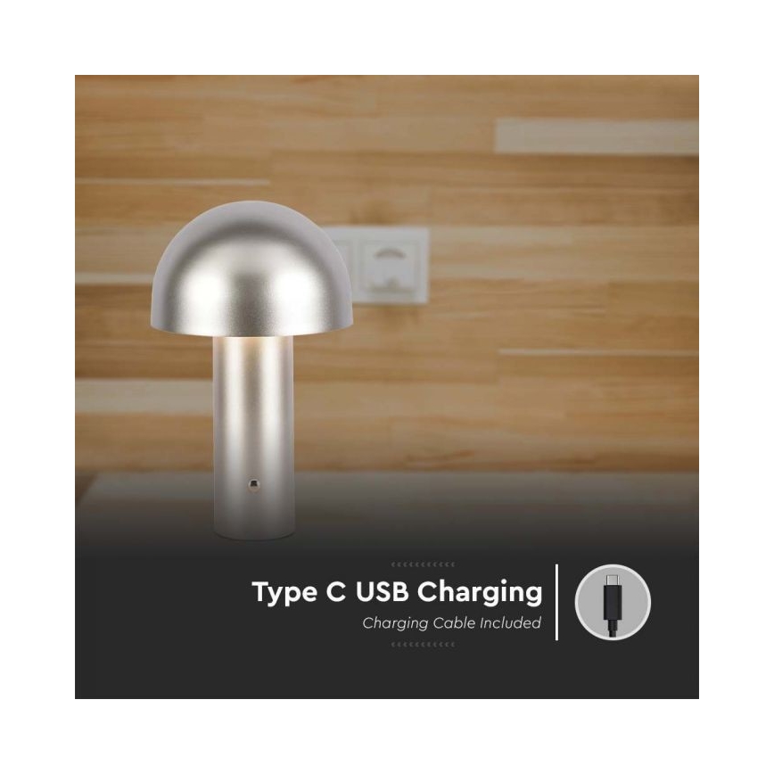 LED Lampada da tavolo touch ricaricabile e dimmerabile LED/1W/5V 3000-6000K 1800 mAh oro