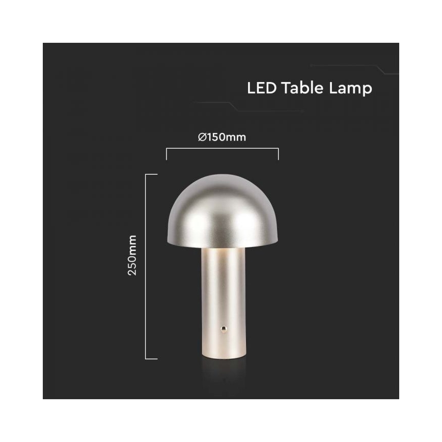 LED Lampada da tavolo touch ricaricabile e dimmerabile LED/1W/5V 3000-6000K 1800 mAh oro