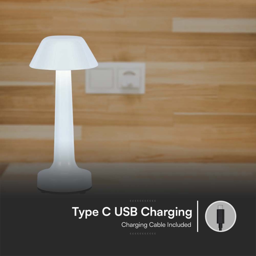 LED Lampada da tavolo touch ricaricabile e dimmerabile LED/1W/5V 3000-6000K 1800 mAh bianco