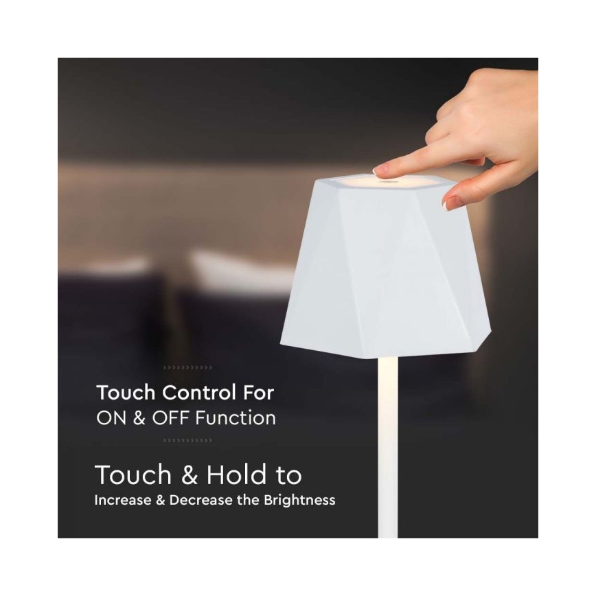 LED Lampada da tavolo touch ricaricabile e dimmerabile LED/4W/5V 3000-6000K 1800 mAh bianco