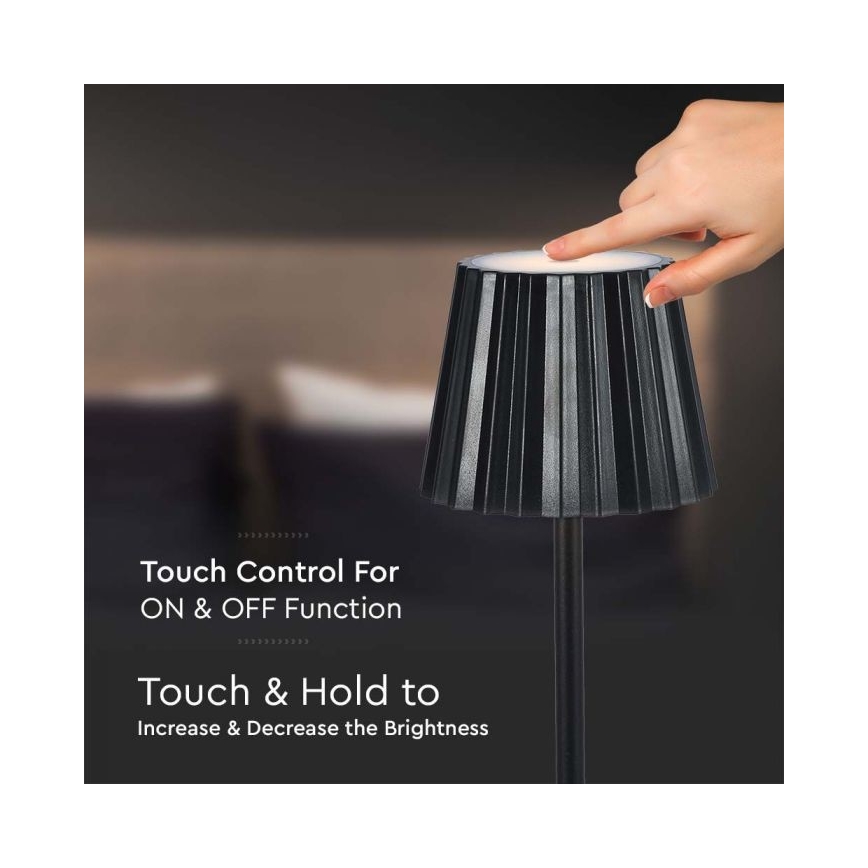 LED Lampada da tavolo touch ricaricabile e dimmerabile LED/4W/5V 3000-6000K 1800 mAh nero