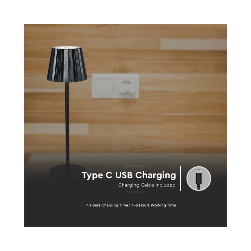 LED Lampada da tavolo touch ricaricabile e dimmerabile LED/4W/5V 3000-6000K 1800 mAh nero