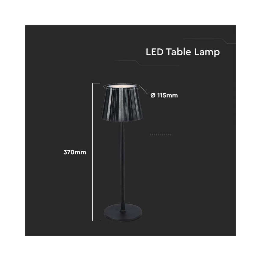 LED Lampada da tavolo touch ricaricabile e dimmerabile LED/4W/5V 3000-6000K 1800 mAh nero