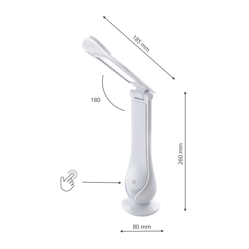 LED Lampada da tavolo ricaricabile dimmerabile LILLY LED/4W/5V 1200 mAh bianco