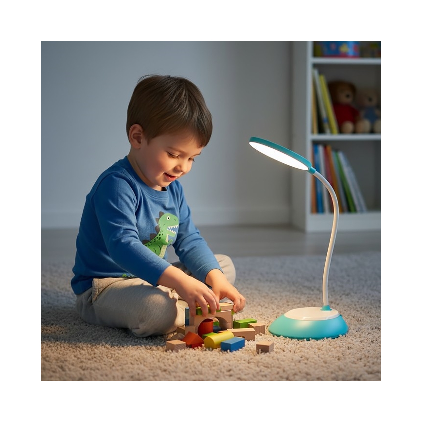 LED Lampada da tavolo ricaricabile dimmerabile VISUA LED/5W/5V 3000-5000K 1200 mAh blu