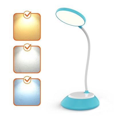 LED Lampada da tavolo ricaricabile dimmerabile VISUA LED/5W/5V 3000-5000K 1200 mAh blu