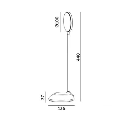 LED Lampada da tavolo ricaricabile dimmerabile VISUA LED/5W/5V 3000-5000K 1200 mAh grigio