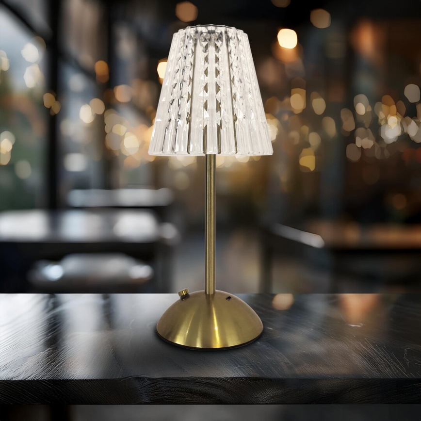 LED Lampada da tavolo ricaricabile touch dimmerabile ELBA LED/1,6W/800 mAh 3000/4000/6000K oro/limpido
