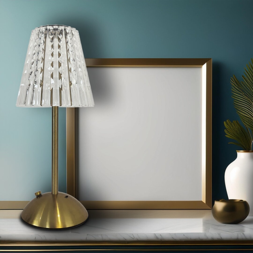 LED Lampada da tavolo ricaricabile touch dimmerabile ELBA LED/1,6W/800 mAh 3000/4000/6000K oro/limpido