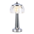 LED Lampada da tavolo touch ricaricabile e dimmerabile LED/1W/5V 3000-6000K 1800 mAh cromo lucido