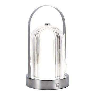 LED Lampada da tavolo touch ricaricabile e dimmerabile LED/1W/5V 3000-6000K 1800 mAh cromo opaco