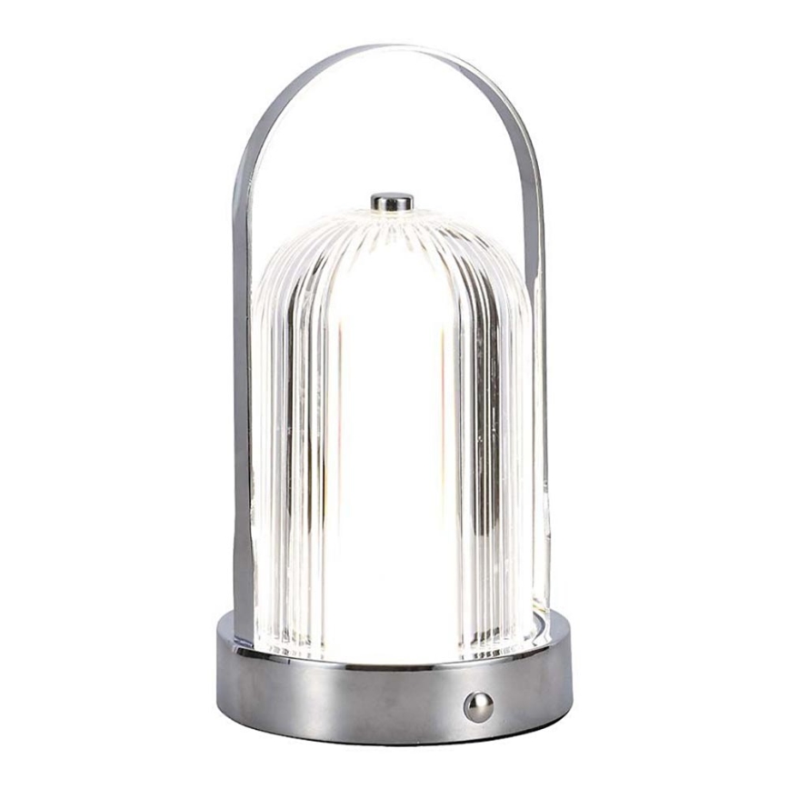 LED Lampada da tavolo touch ricaricabile e dimmerabile LED/1W/5V 3000-6000K 1800 mAh cromo opaco