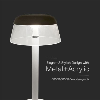 LED Lampada da tavolo touch ricaricabile e dimmerabile LED/3W/5V 3000-6000K 1800 mAh bianco