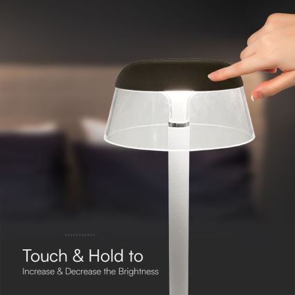 LED Lampada da tavolo touch ricaricabile e dimmerabile LED/3W/5V 3000-6000K 1800 mAh bianco