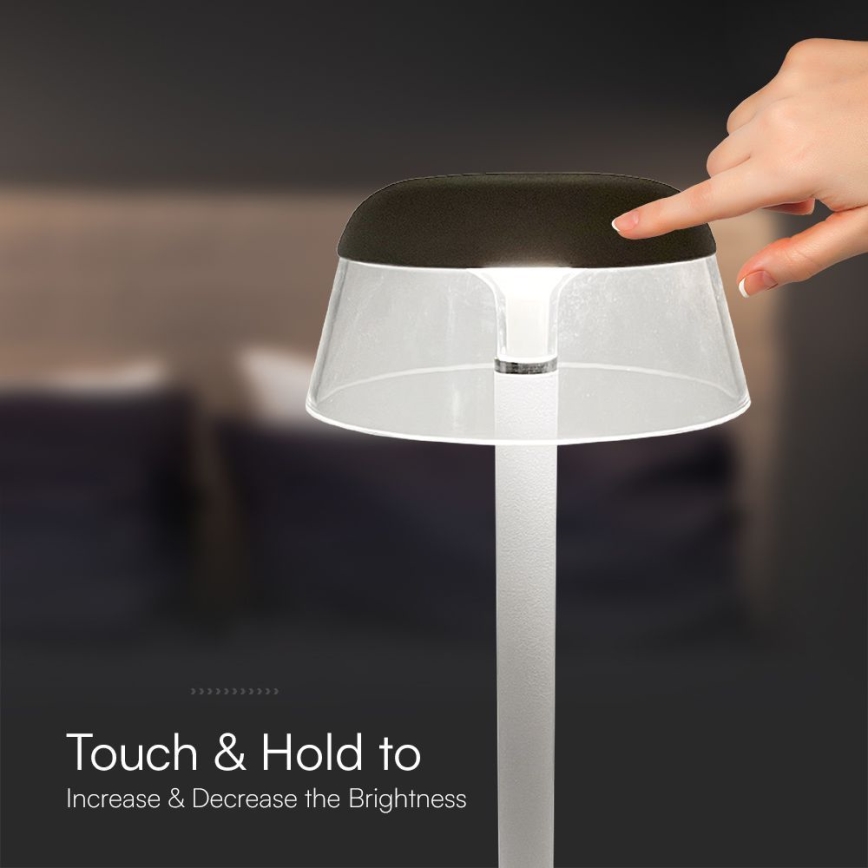 LED Lampada da tavolo touch ricaricabile e dimmerabile LED/3W/5V 3000-6000K 1800 mAh bianco