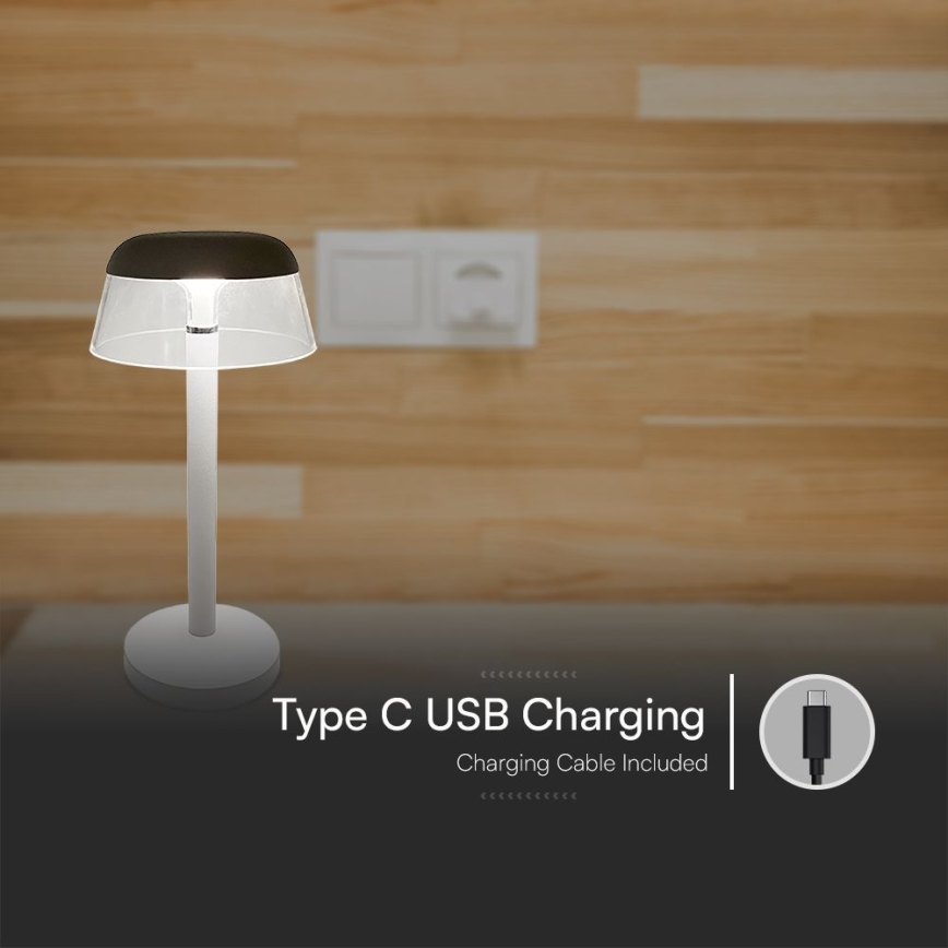 LED Lampada da tavolo touch ricaricabile e dimmerabile LED/3W/5V 3000-6000K 1800 mAh bianco