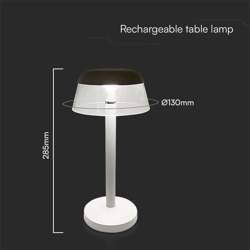 LED Lampada da tavolo touch ricaricabile e dimmerabile LED/3W/5V 3000-6000K 1800 mAh bianco