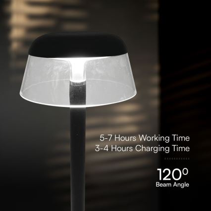 LED Lampada da tavolo touch ricaricabile e dimmerabile LED/3W/5V 3000-6000K 1800 mAh nero