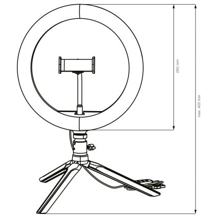 LED Lampada dimmerabile con treppiede e supporto per vlogging LED/10W/5V 2700-6500K