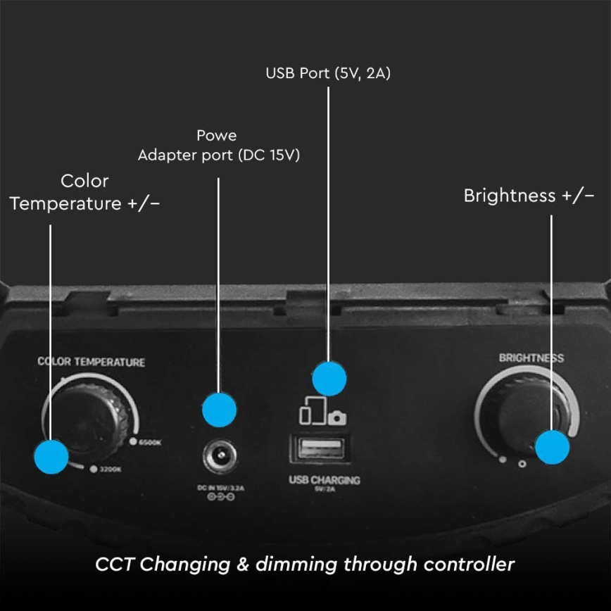 LED Lampada dimmerabile con un supporto e supporto per vlogging LED/55W/230V CRI 90 + telecomando
