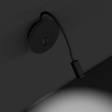 LED Lampada flessibile da parete piccola BASE 1xLED/8W+1xLED/2W/230V nero/argento