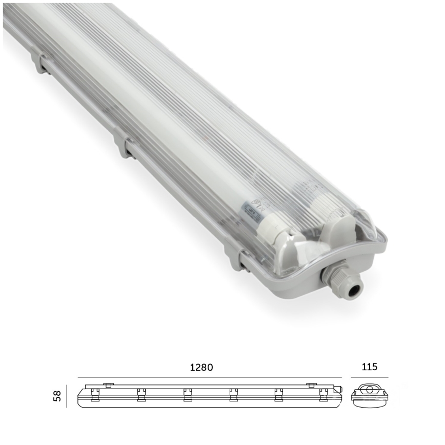 LED Lampada fluorescente per impieghi gravosi T8 2xG13/18W/230V 4000K IP65