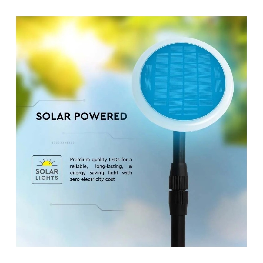 LED Lampada solare regolabile GARDEN LED/8W/5V 60-129 cm 3000K IP65