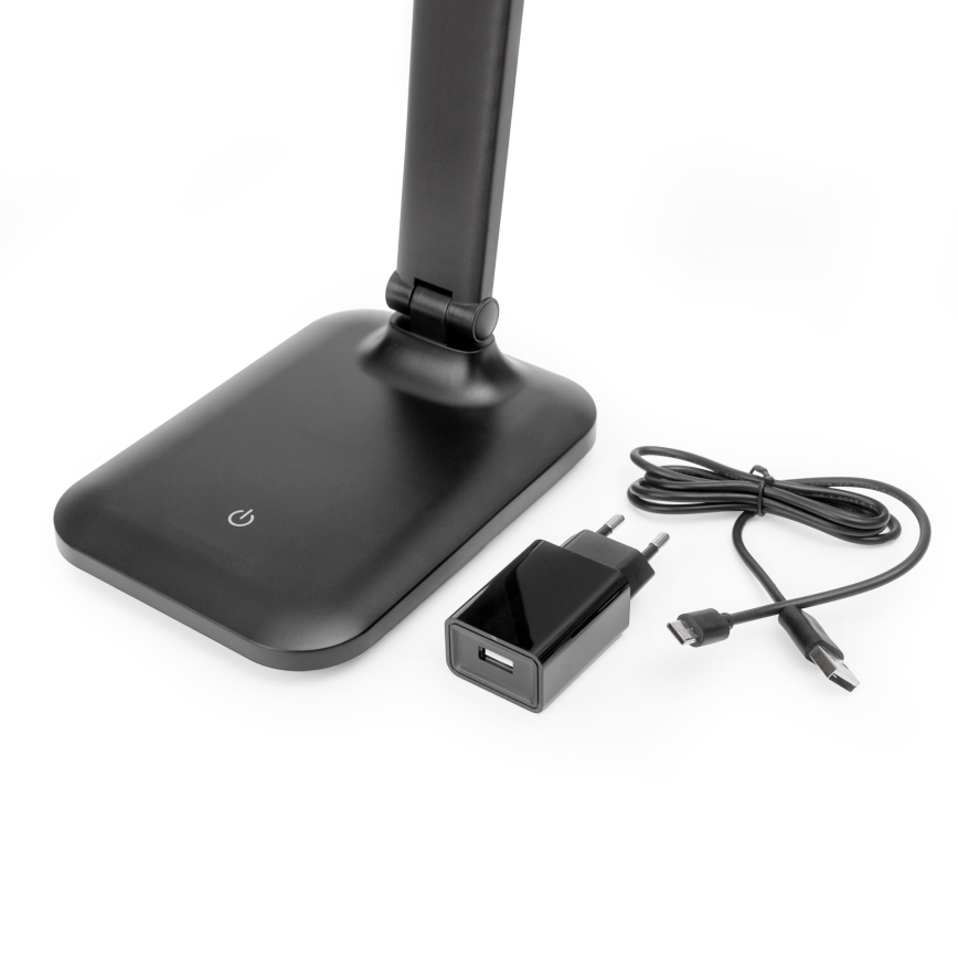 LED Lampada da tavolo touch dimmerabile con ricarica wireless e Porta USB REMUS LED/5W/230V nero
