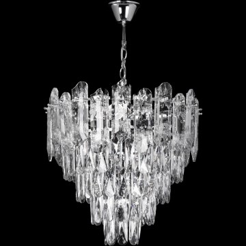 LED Lampadario a sospensione con catena 7xE27/60W/230V + 4xLED/6W diametro 40 cm cromo lucido