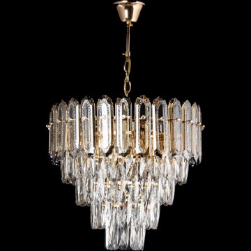 LED Lampadario a sospensione con catena 7xE27/60W/230V + 4xLED/6W diametro 40 cm oro
