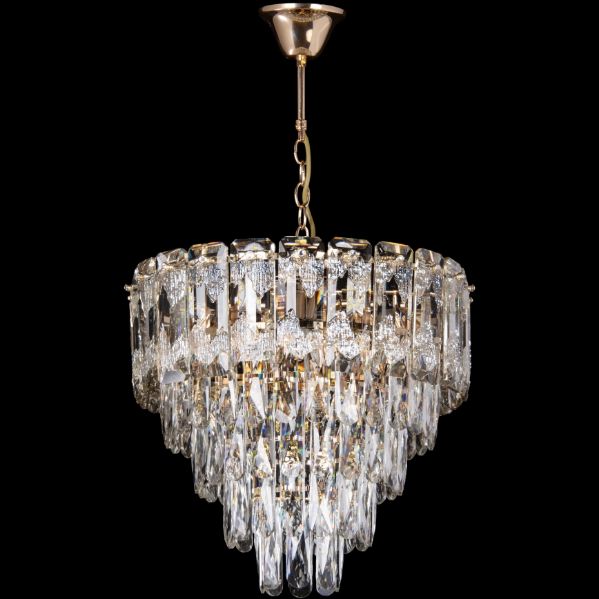 LED Lampadario a sospensione con catena 7xE27/60W/230V + 4xLED/6W diametro 40 cm oro