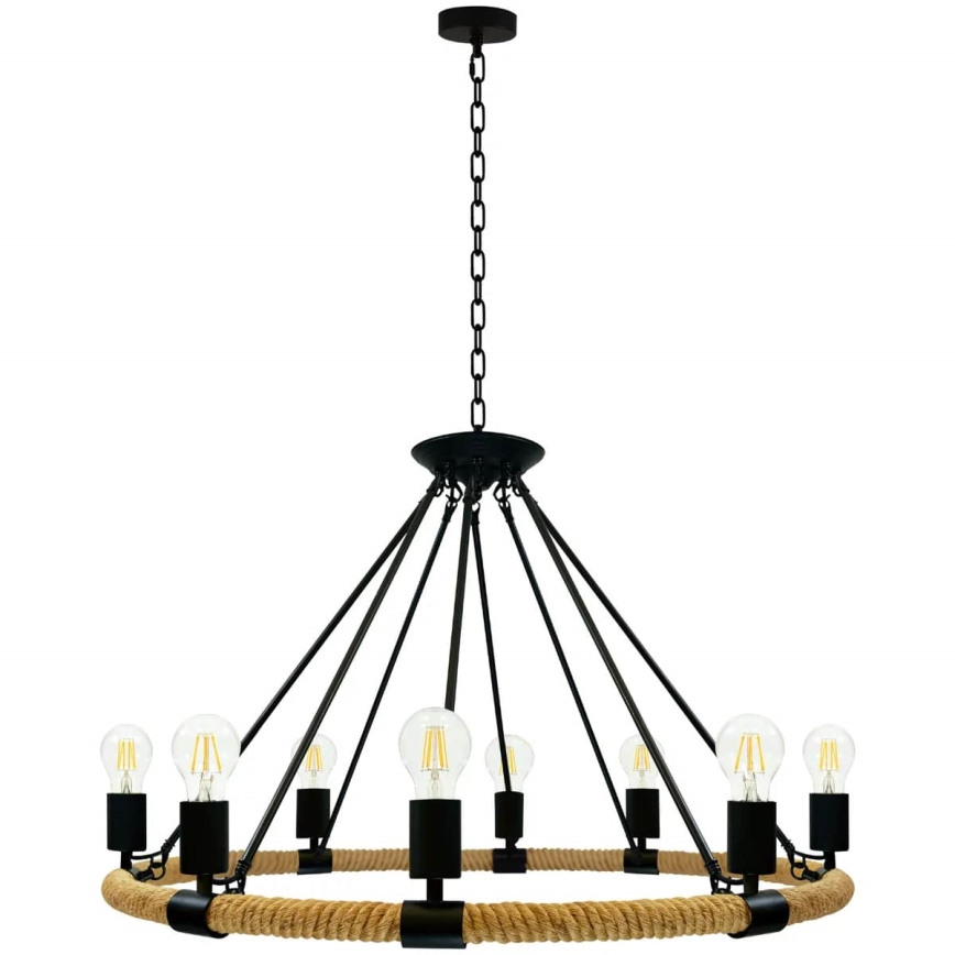 LED Lampadario a sospensione con catena ROPE ARTHUR 8xE27/6W/230V