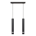 LED Lampadario a sospensione con filo TUBA 2xGU10/4,8W/230V nero/cromo opaco