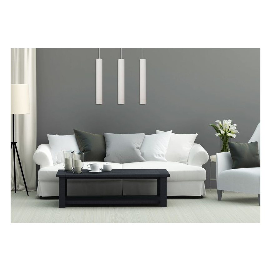 LED Lampadario a sospensione con filo TUBA 3xGU10/4,8W/230V bianco