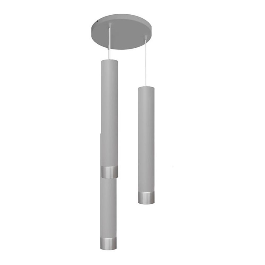 LED Lampadario a sospensione con filo TUBA 3xGU10/4,8W/230V grigio/cromo opaco
