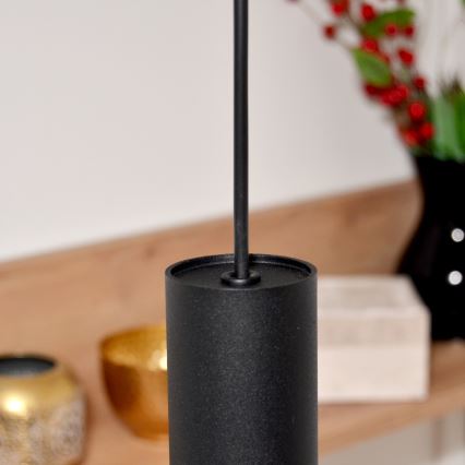LED Lampadario a sospensione con filo TUBA 3xGU10/4,8W/230V nero
