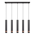 LED Lampadario a sospensione con filo TUBA 5xGU10/6,5W/230V nero/rame