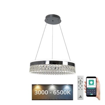 LED Lampadario di cristallo dimmerabile a filo LED/90W/230V 3000-6500K cromo lucido + telecomando