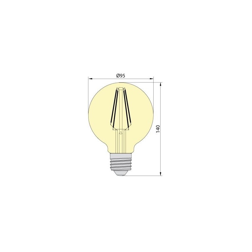 LED Lampadina CLASIC AMBER G95 E27/8W/230V 2200K – Brilagi