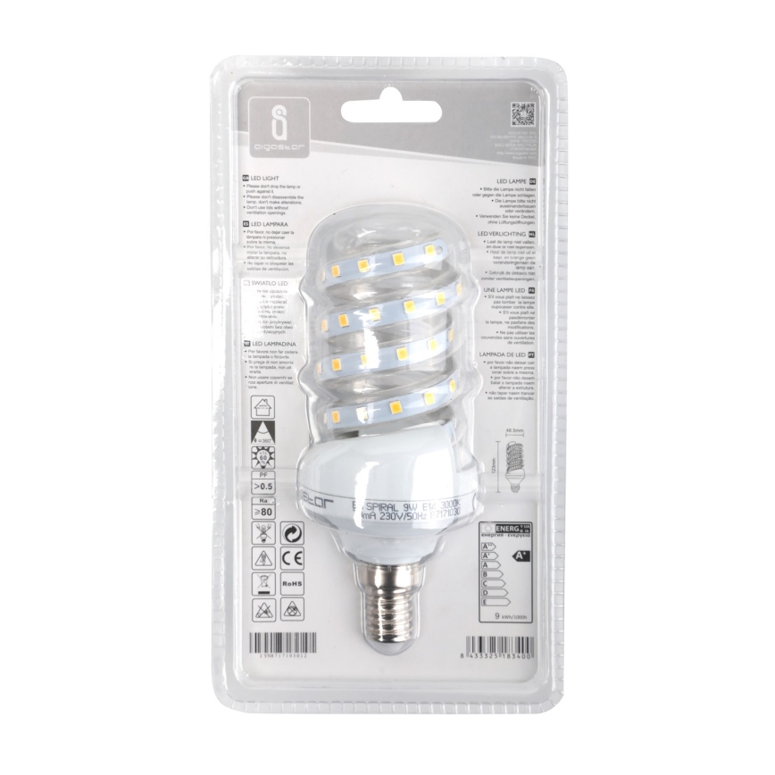 LED Lampadina E14/9W/230V 3000K - Aigostar