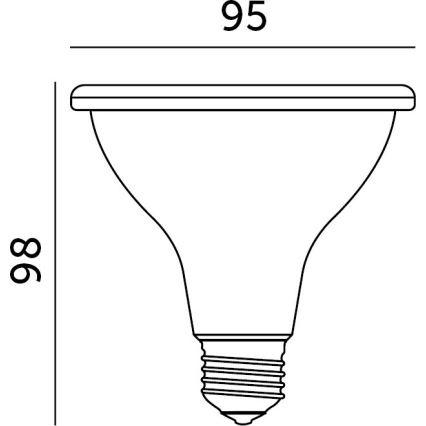 LED Lampadina per la crescita delle piante PLANTY E27/9W/230V 1200K nero