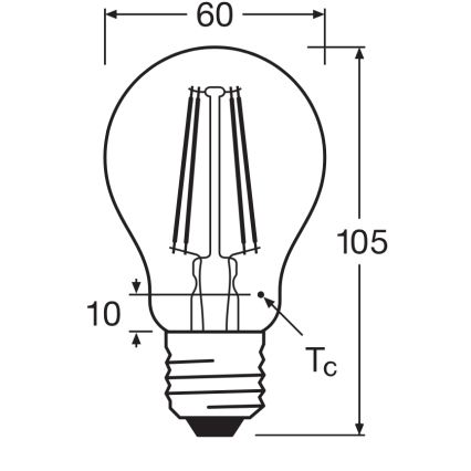 LED-Lampe CLASSIC FILAMENT A60 E27/7,5W/230V 2700K - Ledvance