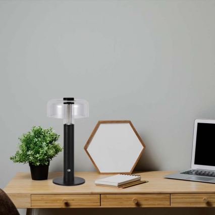 LED Lampe de table tactile rechargeable et à intensité variable LED/1W/5V 3000K 1800 mAh noir