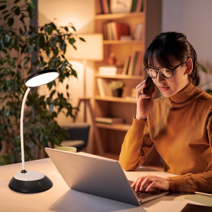 LED Lampe de table à intensité variable rechargeable VISUA LED/5W/5V 3000-5000K 1200 mAh noir